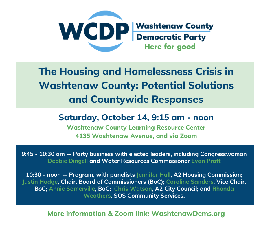 Flyer for WCDP Monthly General Membership Meeting on October 14